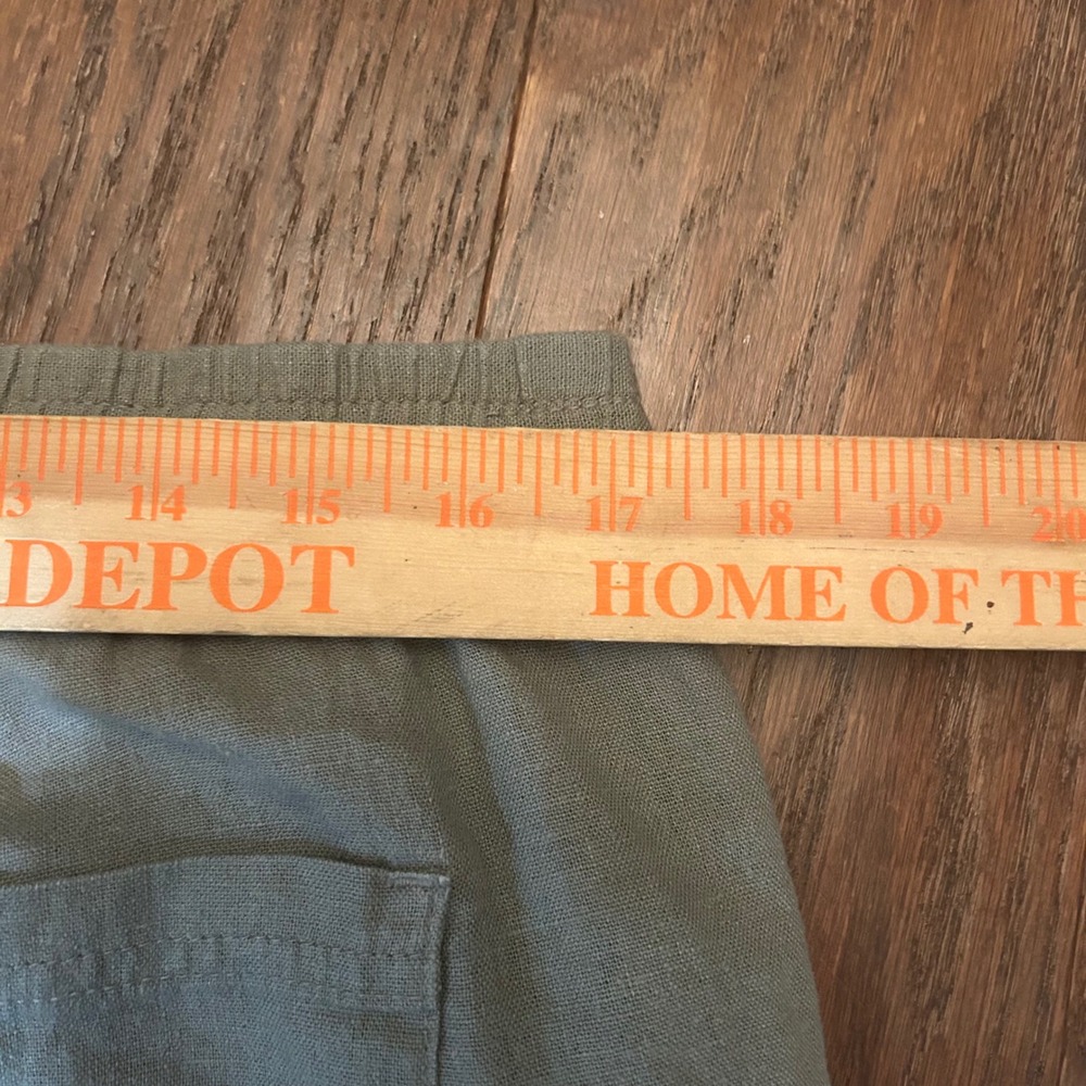 Old Navy Linen Blend Pants Womens Sage Green Drawstring Wide Leg S Petite - Picture 3 of 10